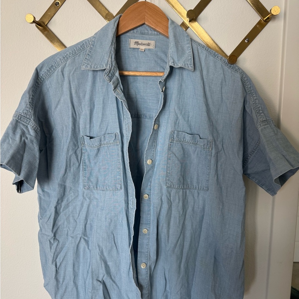 Women's Boxy Light Blue Button Down Shirt by Madewell